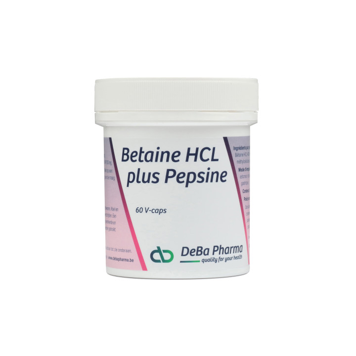 Betain HCL 400 mg (+ 100 mg Pepsin) - 60 pflanzliche Kapseln