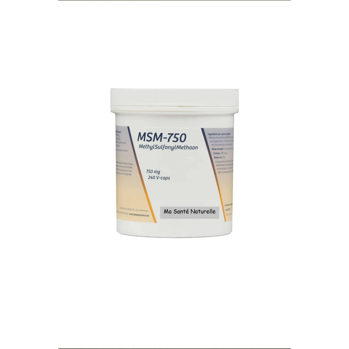 M.S.M. 750 mg (Méthyle Sulfonyle Méthane)(OPTI-MSM) 240 capsules végétales
