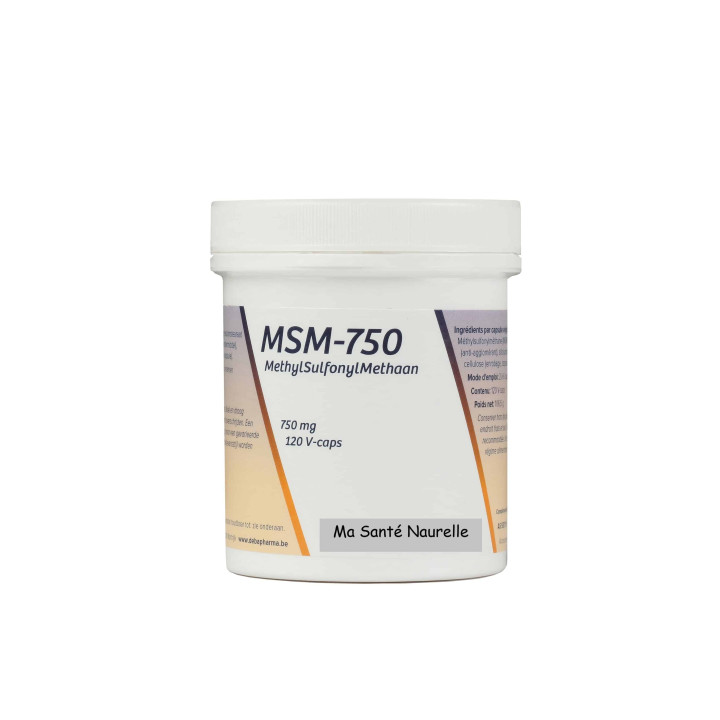 M.S.M. 750 mg (Méthyle Sulfonyle Méthane)(OPTI-MSM) 120 capsules végétales